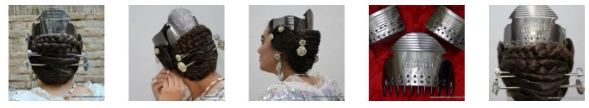 fallera con material reciclado peinetas