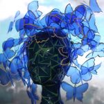 Mariposas azules versioneando a Manolo Valdés