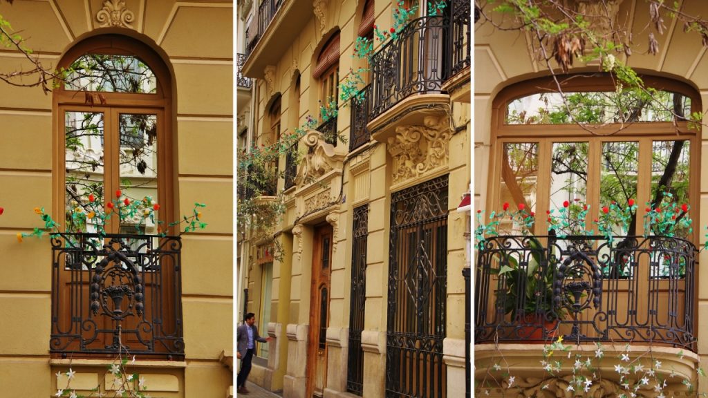Intervención en balcones de fachada modernista en Valencia