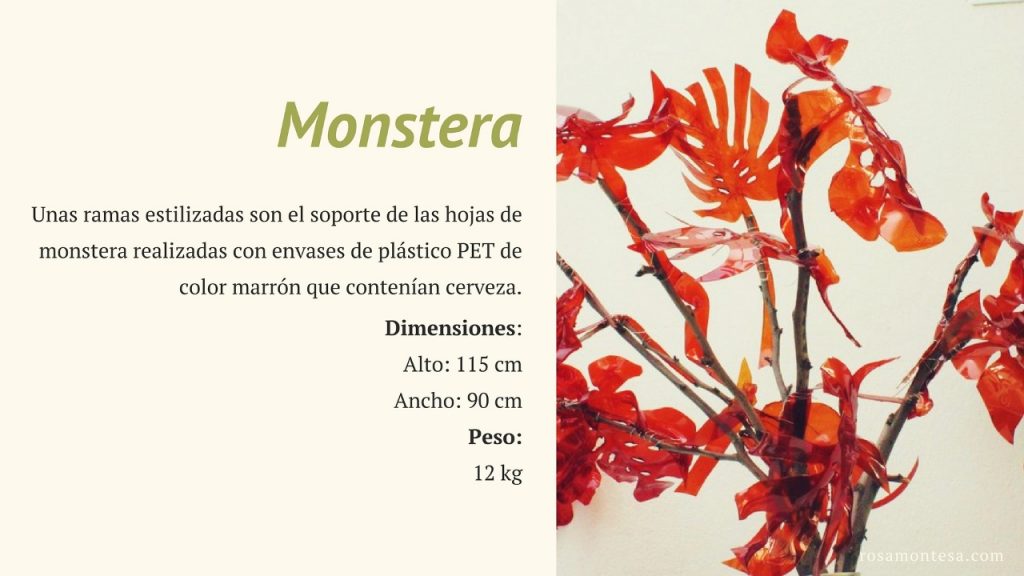 Monstera. Naturaleza Plástica por Rosa Montesa. Reciclado Creativo