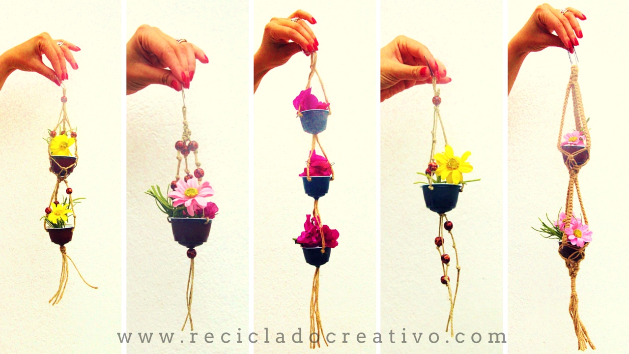 cápsulas de café - reto reciclado creativo evento taller maceteros - Rosa  Montesa