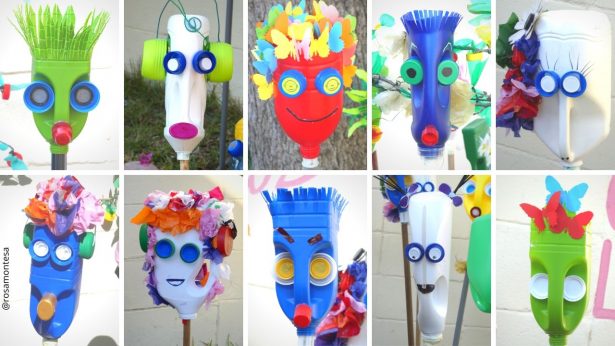 Ninots de falla con garrafas de plástico Ninots de falla con garrafas de plástico