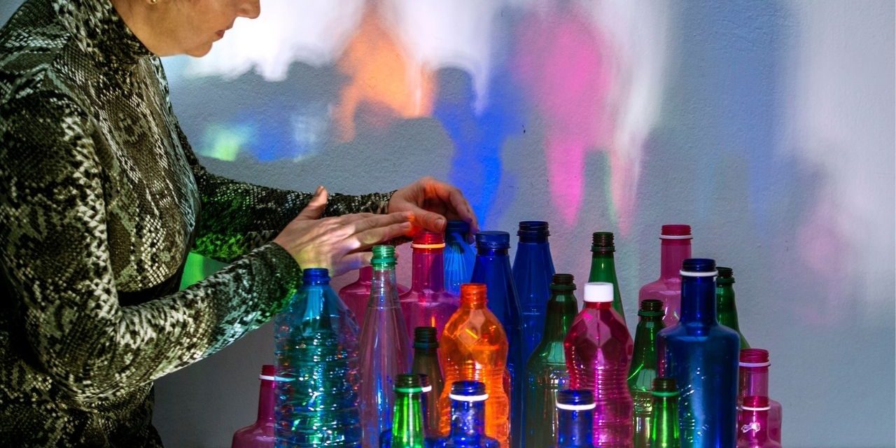 Rosa Montesa con botellas de plástico Rosa Montesa con botellas de plástico