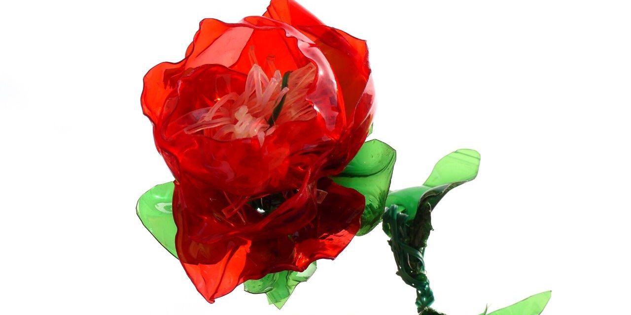 Flores con plástico reciclado Flores con plástico reciclado