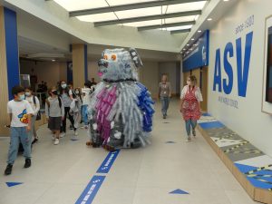 A giant dog made of recycled plastic bottles..the #BigDrawFestival at ASV