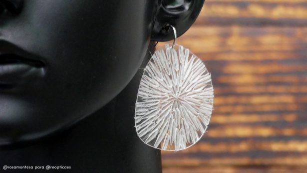 rebisuteria reoptica rosa montesa earrings