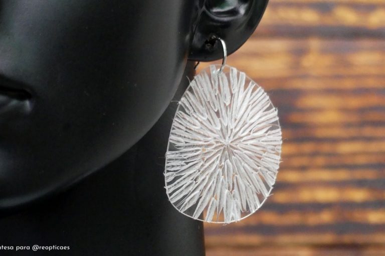 rebisuteria reoptica rosa montesa earrings